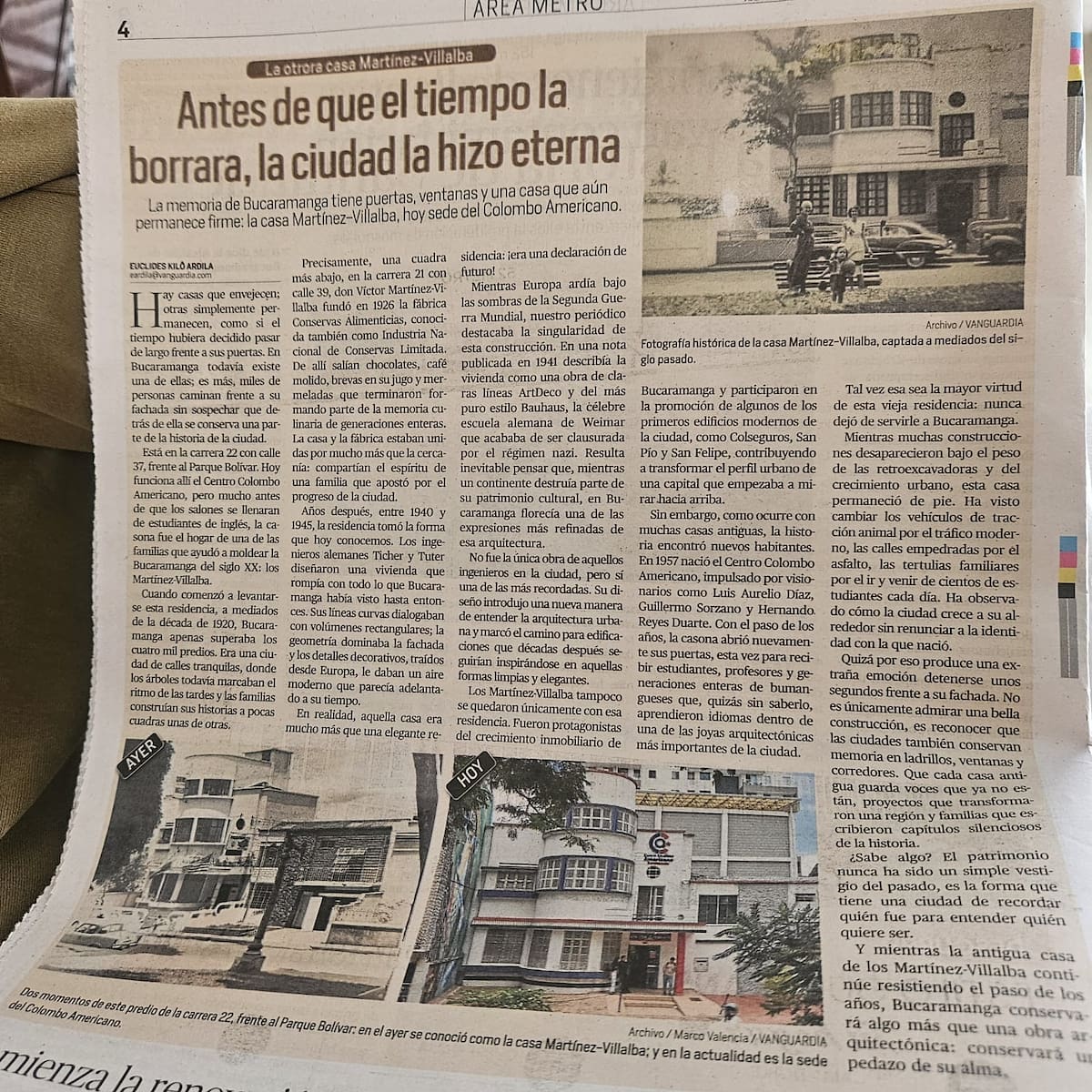 La historia detrás de la casa Martínez-Villalba. (Foto Archivo/VANGUARDIA)