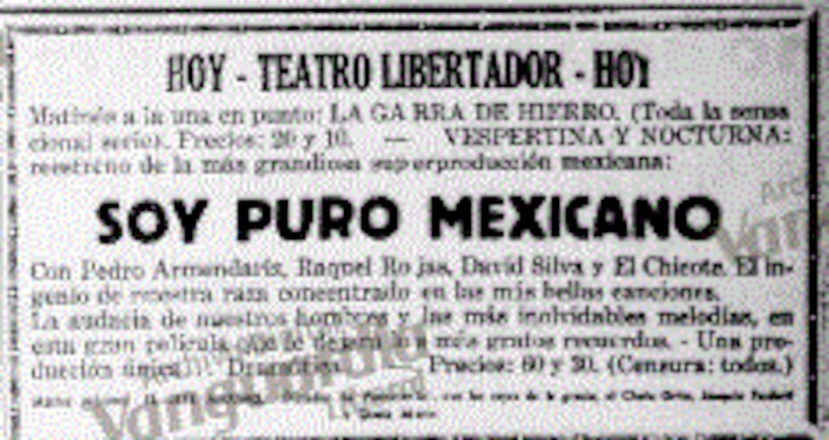 Anuncio de películas mexicanas en el año 50. (Archivo/VANGUARDIA)