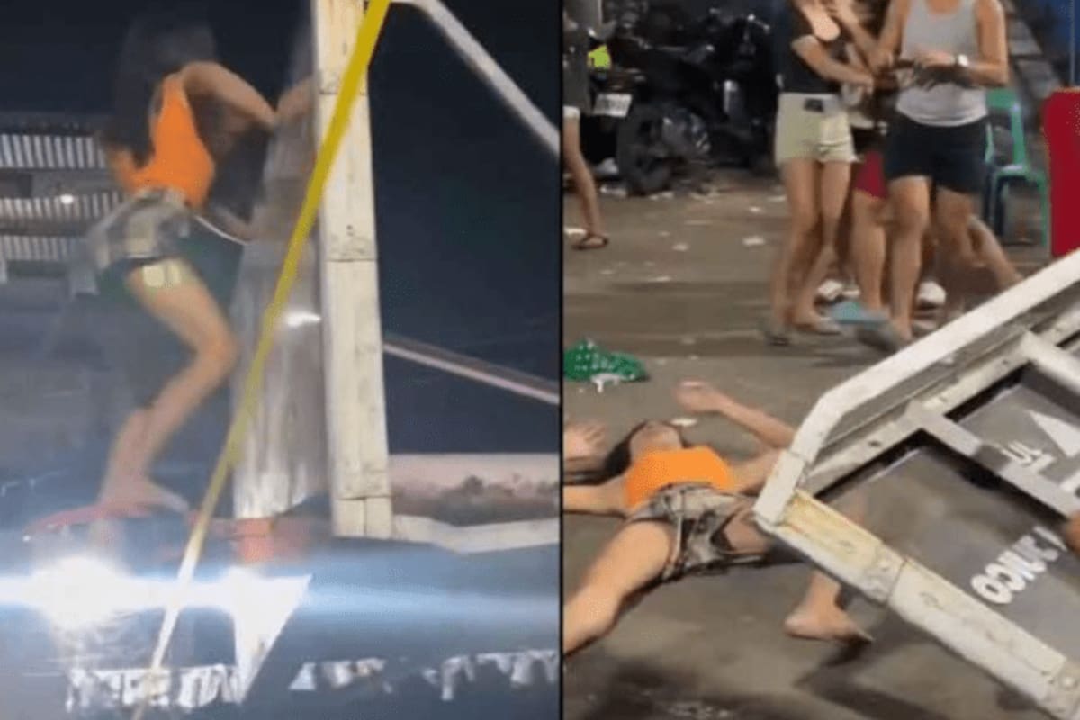 Se sube a un poste para bailar twerk y termina aplastada: video se vuelve viral.