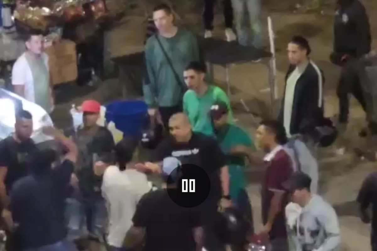 Imagen captada de video, en donde se registra gresca en el sector de Cabecera. (Foto suministrada / VANGUARDIA)