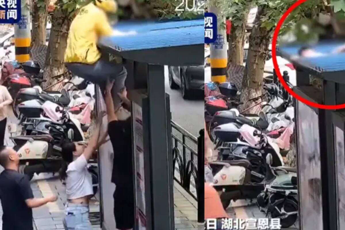 Dramática caída de un niño desde un sexto piso quedó registrada en video en China.