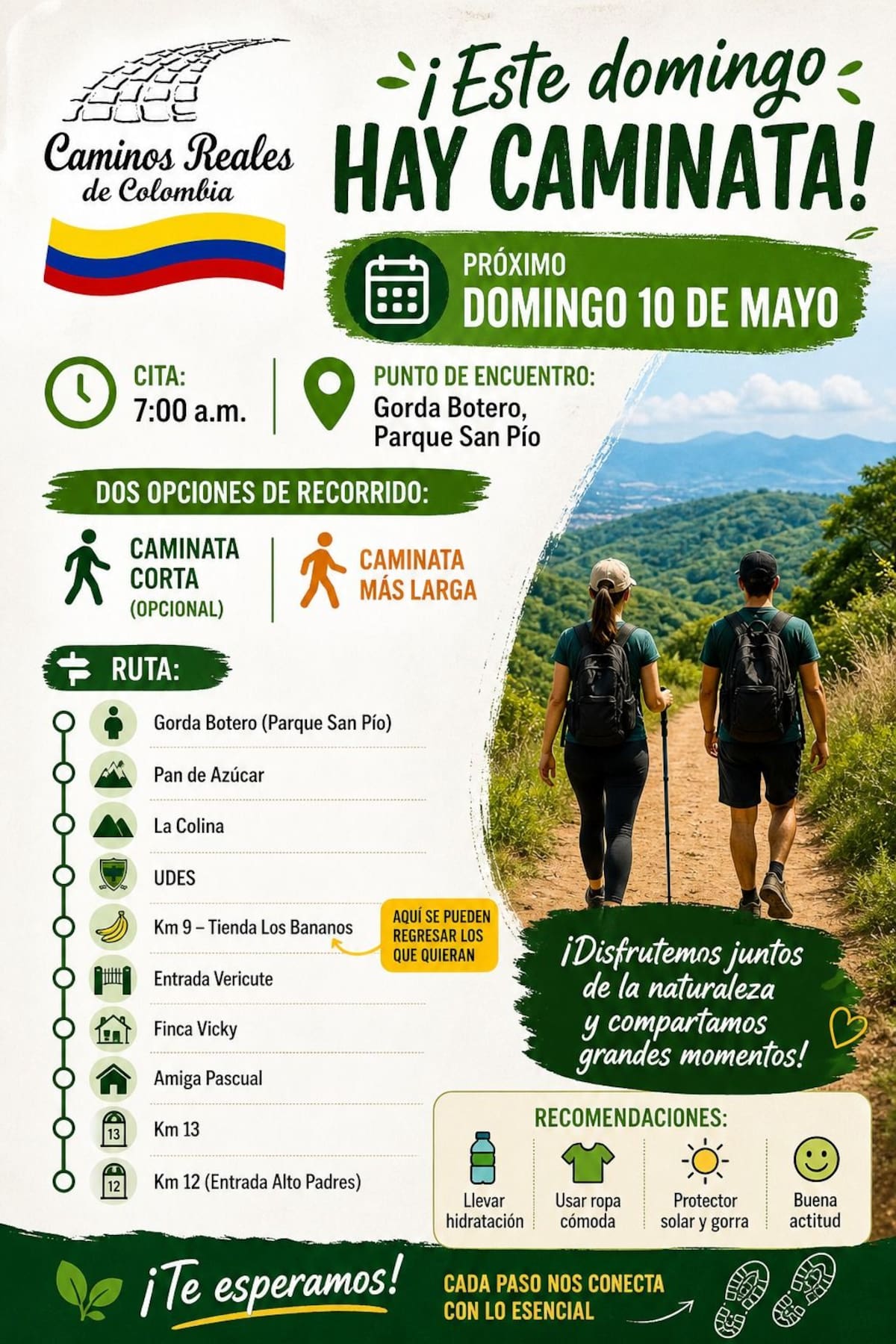 Caminatas ecológicas en Bucaramanga: rutas hasta km 9 y km 13 este domingo