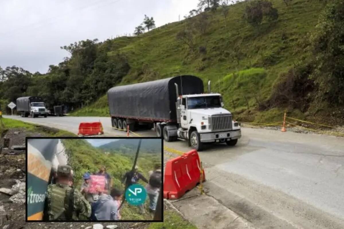 Camión se volcó en la Troncal a la Costa y terminó parcialmente saqueado. | Foto: El Colombiano.