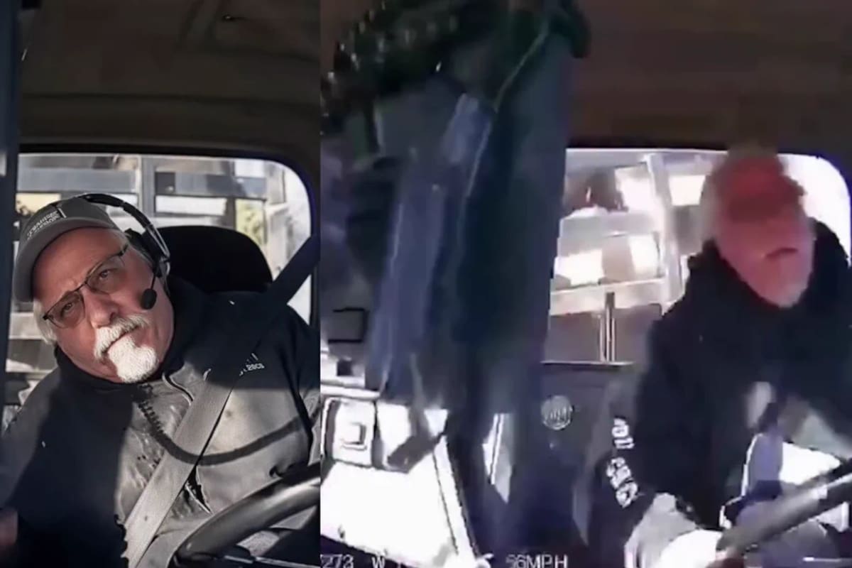 Las cámaras instaladas dentro de la cabina registraron los momentos de tensión que vivió el conductor.