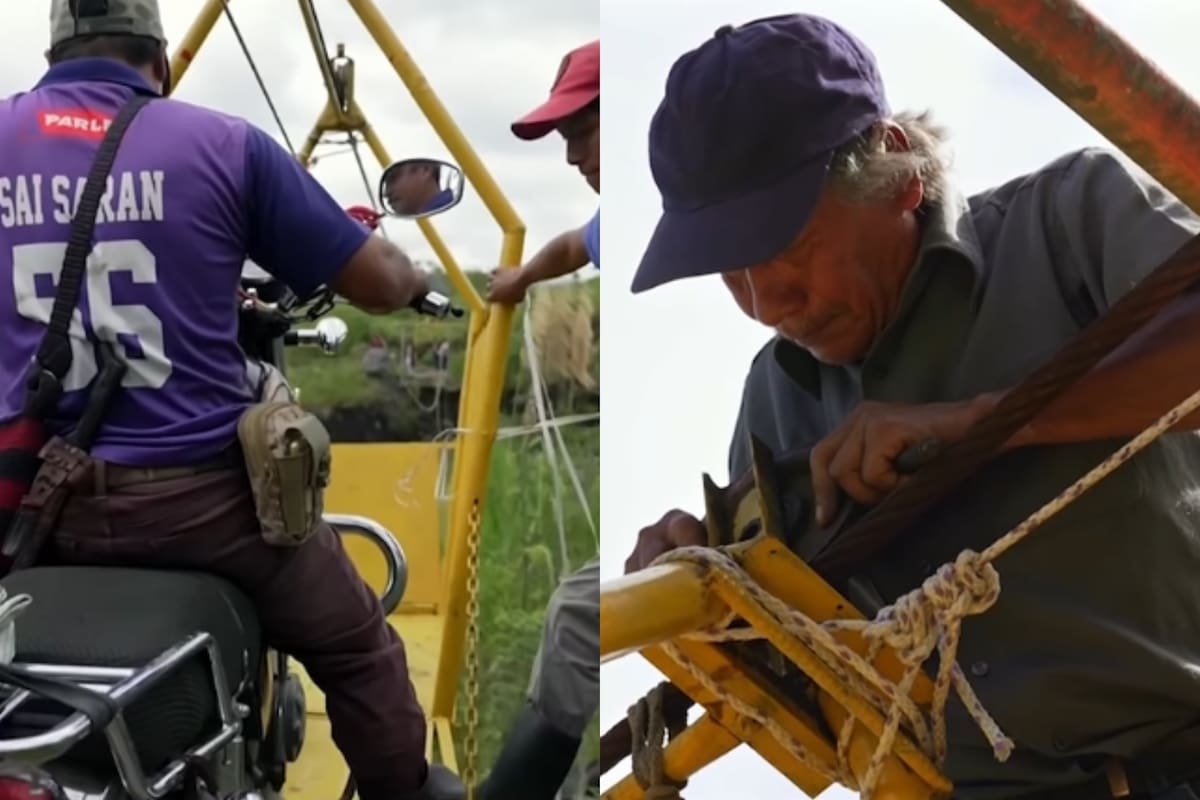 La estructura se sostiene sobre un cable de 116 metros. Foto: captura de video Youtube @PRIMERIMPACTO