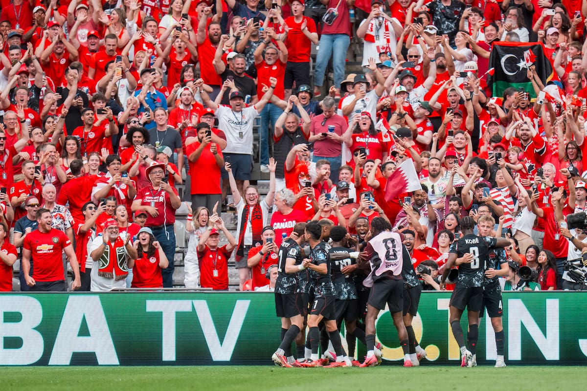 Canadá consiguió su primera victoria en una Copa Mundial en su partido contra Catar. //Foto, EFE: BOB FRID