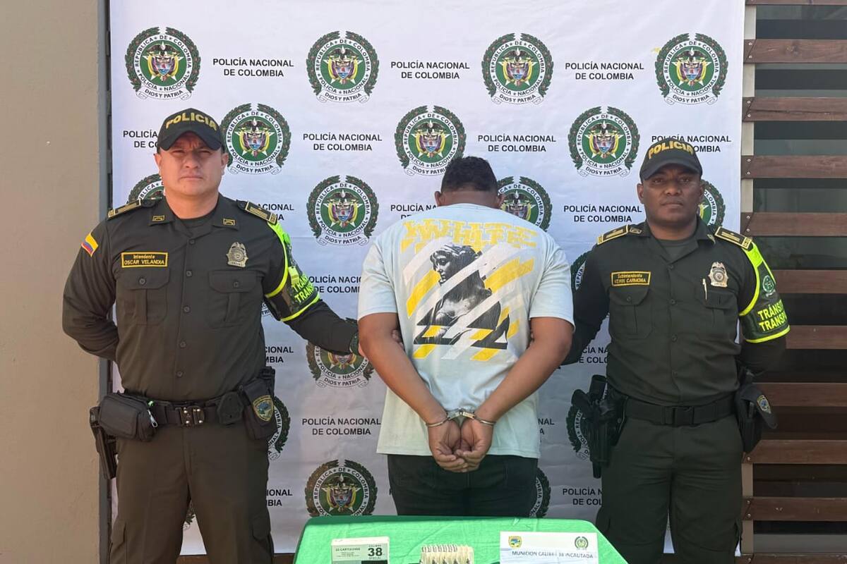 Capturado en bus con la ruta Montería - Cartagena. // Foto: Policía de Bolívar