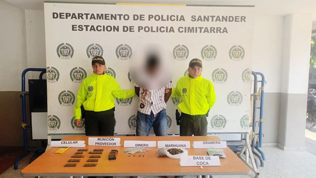 Capturan a alias ‘Tatán’, presunto dinamizador del tráfico de armas y estupefacientes en Santander.
Foto: suministrada.