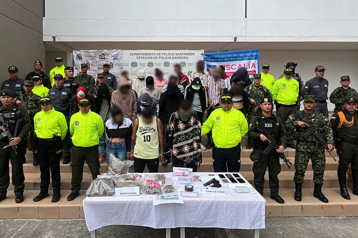 Capturan a 23 presuntos integrantes de ‘Los Necios’ durante operativo contra el tráfico de drogas en Santander