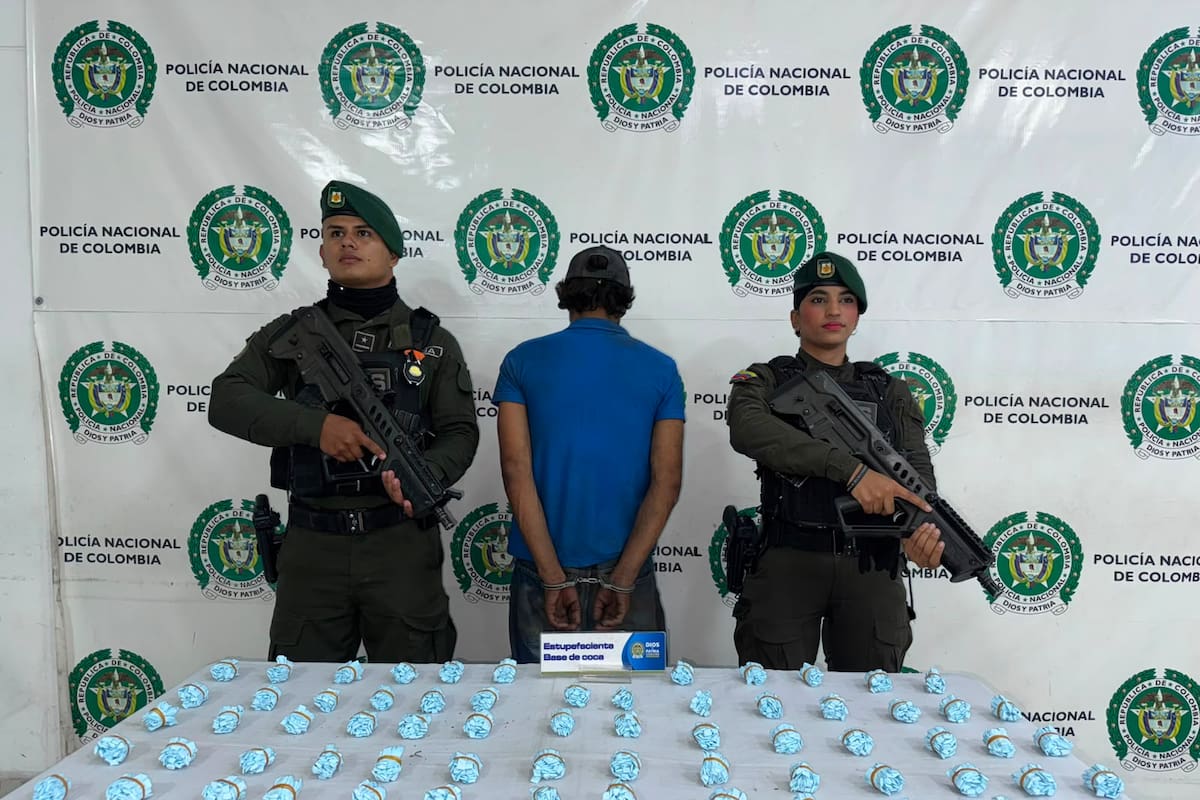 Capturan a hombre con 2.000 dosis de bazuco en asentamiento de Bucaramanga