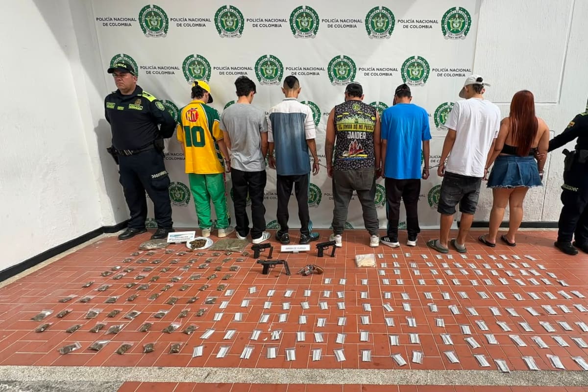 Capturan a siete presuntos integrantes de una red de microtráfico en Floridablanca