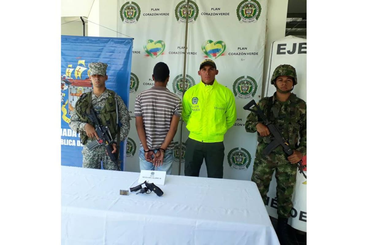 La captura de alias ‘Andrés’ fue realizada por hombres de la Policía y el Ejército en San Pablo, Bolívar. (Foto: Suministrada/VANGUARDIA LIBERAL)