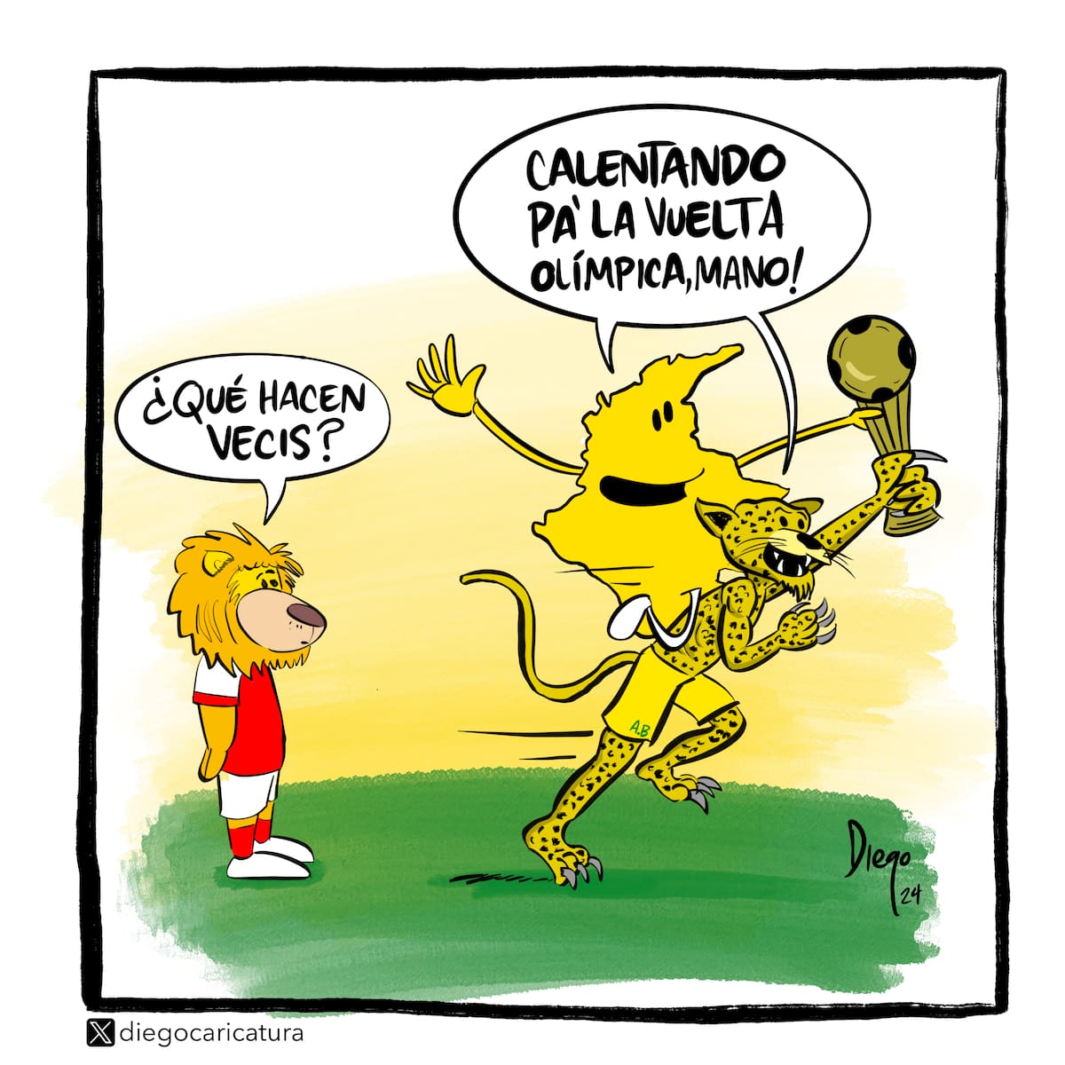 En caricaturas: el camino de Atlético Bucaramanga hasta su primer grito de campeón. Caricatura: Cortesía Diego García / Diego Caricatura.