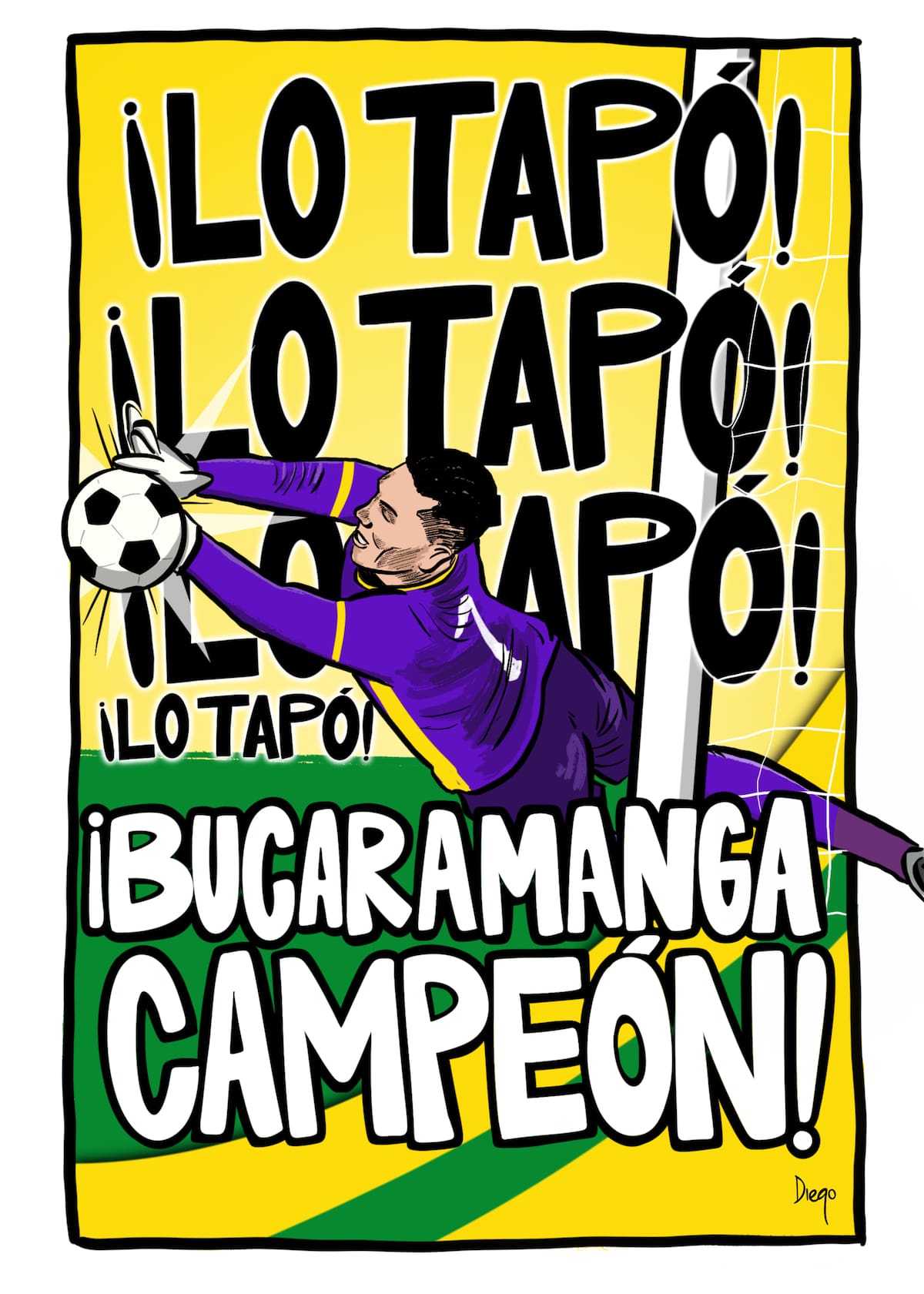 En caricaturas: el camino de Atlético Bucaramanga hasta su primer grito de campeón. Caricatura: Cortesía Diego García / Diego Caricatura.