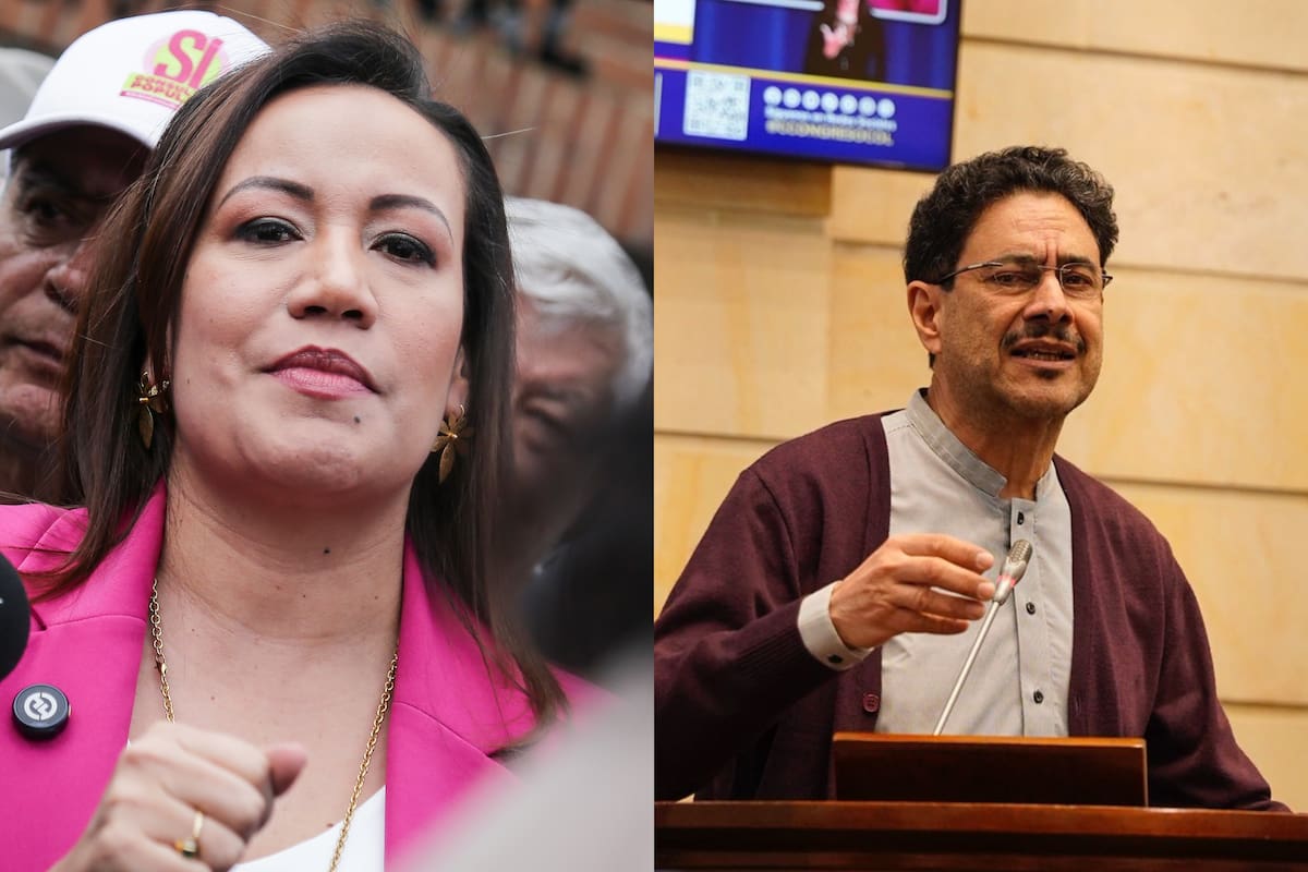 La exministra Carolina Corcho, junto al senador y candidato a la Presidencia por el Pacto Histórico, Iván Cepeda. // Fotos: Colprensa.