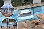En video: camioneta cayó a una piscina en Valledupar por confusión de la conductora