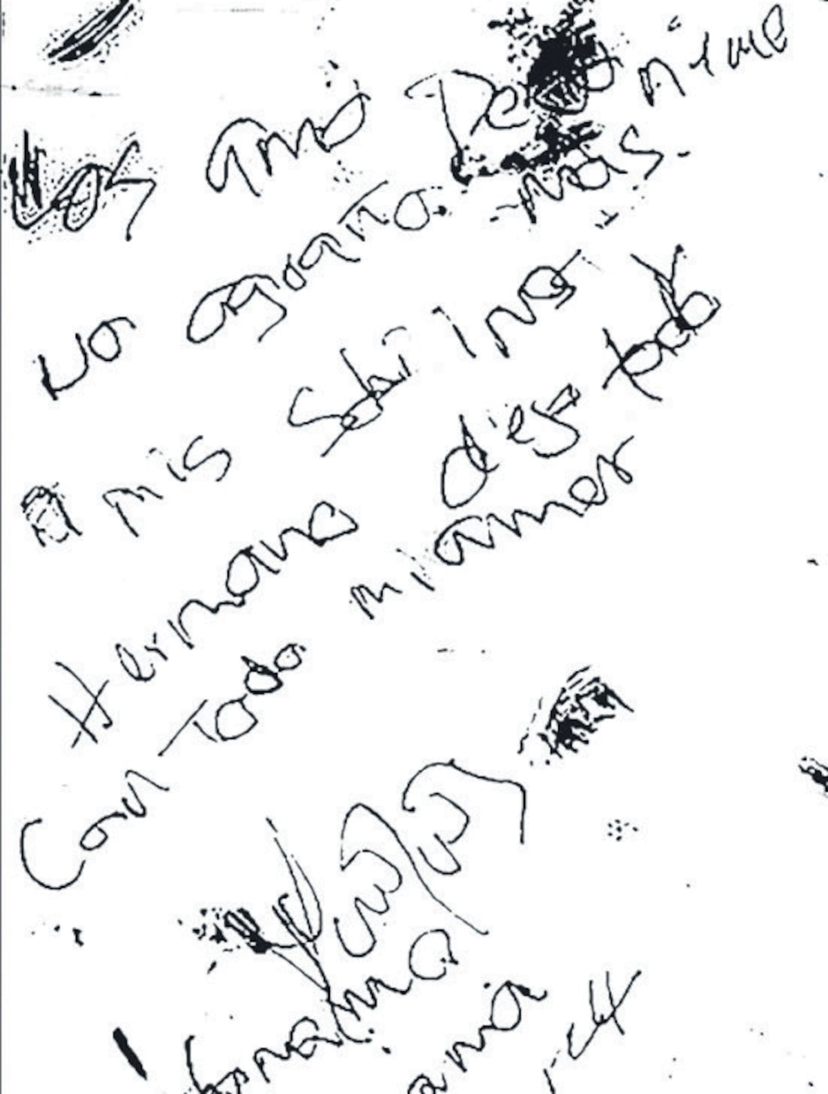 Esta fue la carta que Yhonier Leal habría obligado a su hermano Mauricio a escribir.
