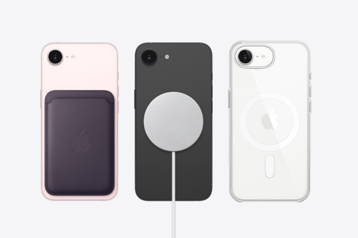 El nuevo iPhone 17e en tres colores disponibles: negro, blanco y rosa suave.
Foto tomada de: Apple