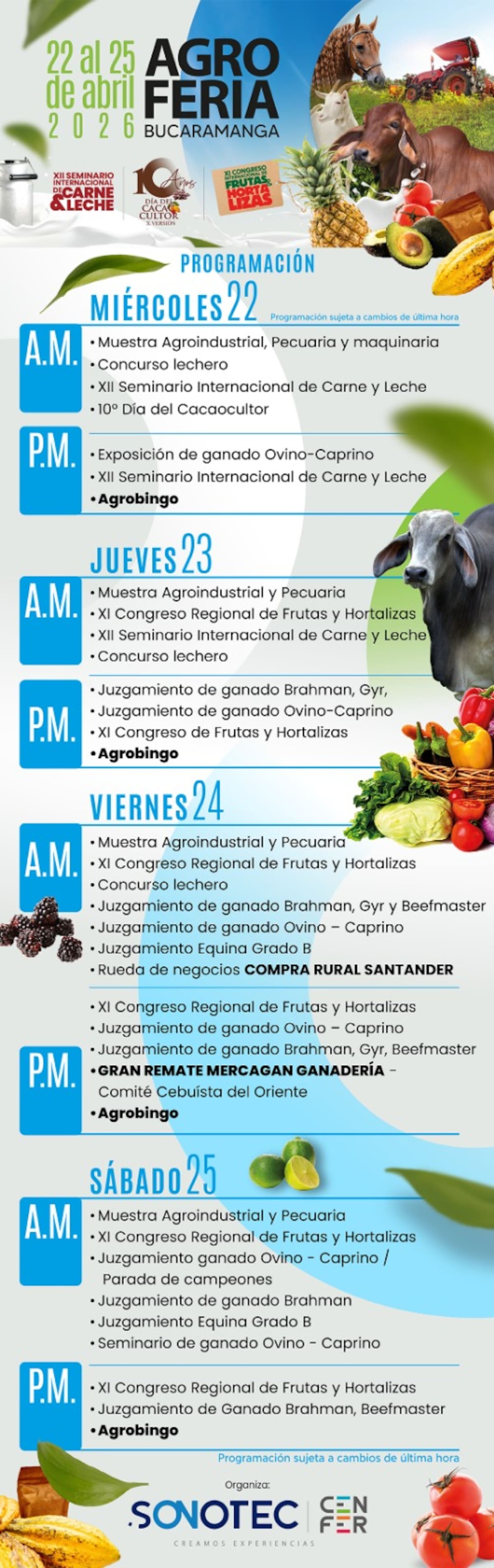 Consulte la agenda del certamen.