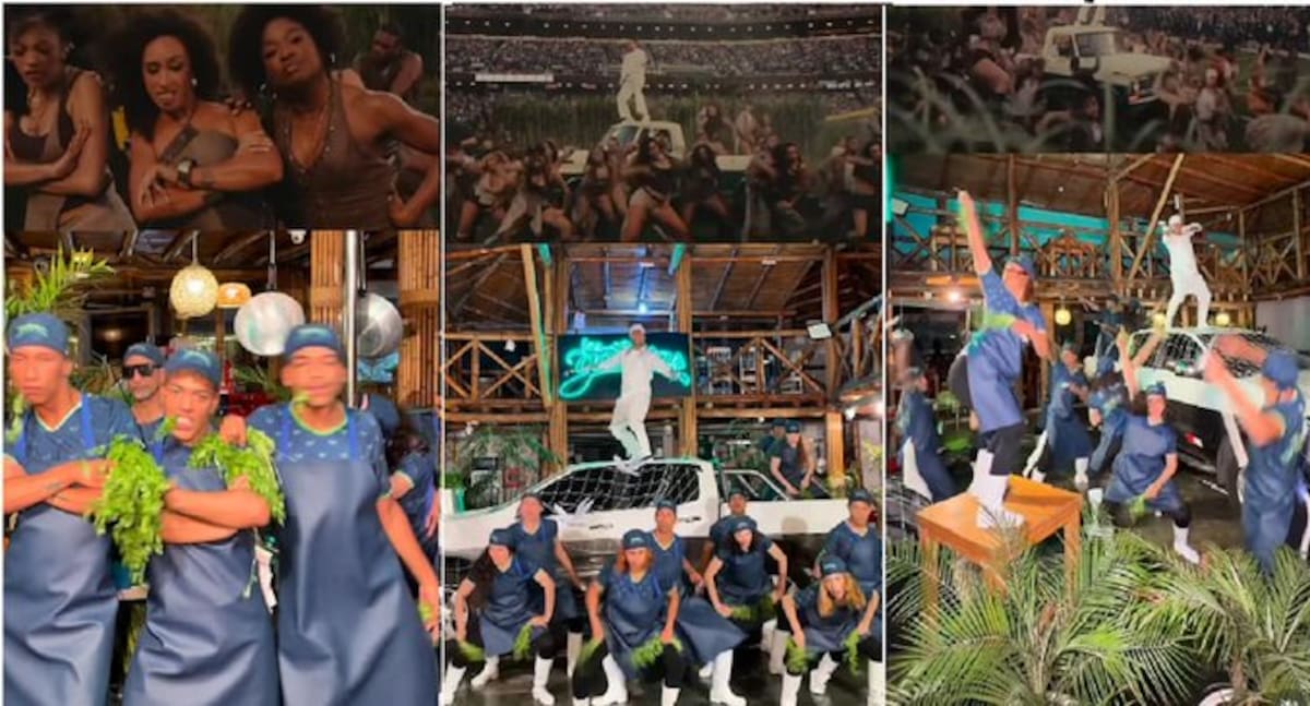 Cevichería peruana recrea show de Bad Bunny en el Super Bowl y se vuelve viral.