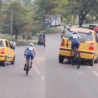 En video: joven ciclista estuvo a punto de ser arrollada por un taxista en la vía Girón – Floridablanca