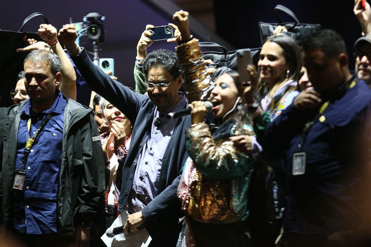 El candidato del Pacto Histórico Iván Cepeda realizó el cierre de su campaña electoral junto a los candidatos de cámara por Bogotá y Senado del mismo partido. (Colprensa - Lina Gasca)