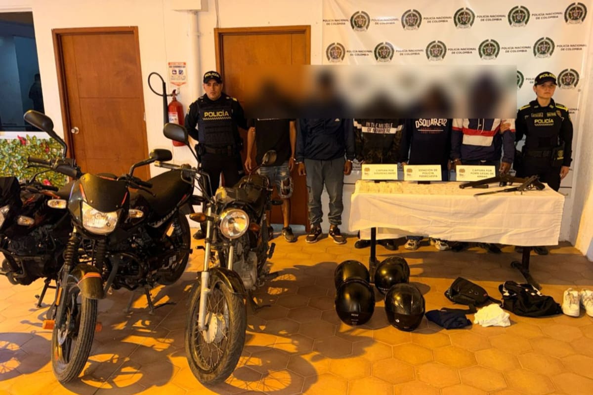 Cinco hombres fueron capturados en Piedecuesta durante un operativo policial tras un presunto intento de homicidio.