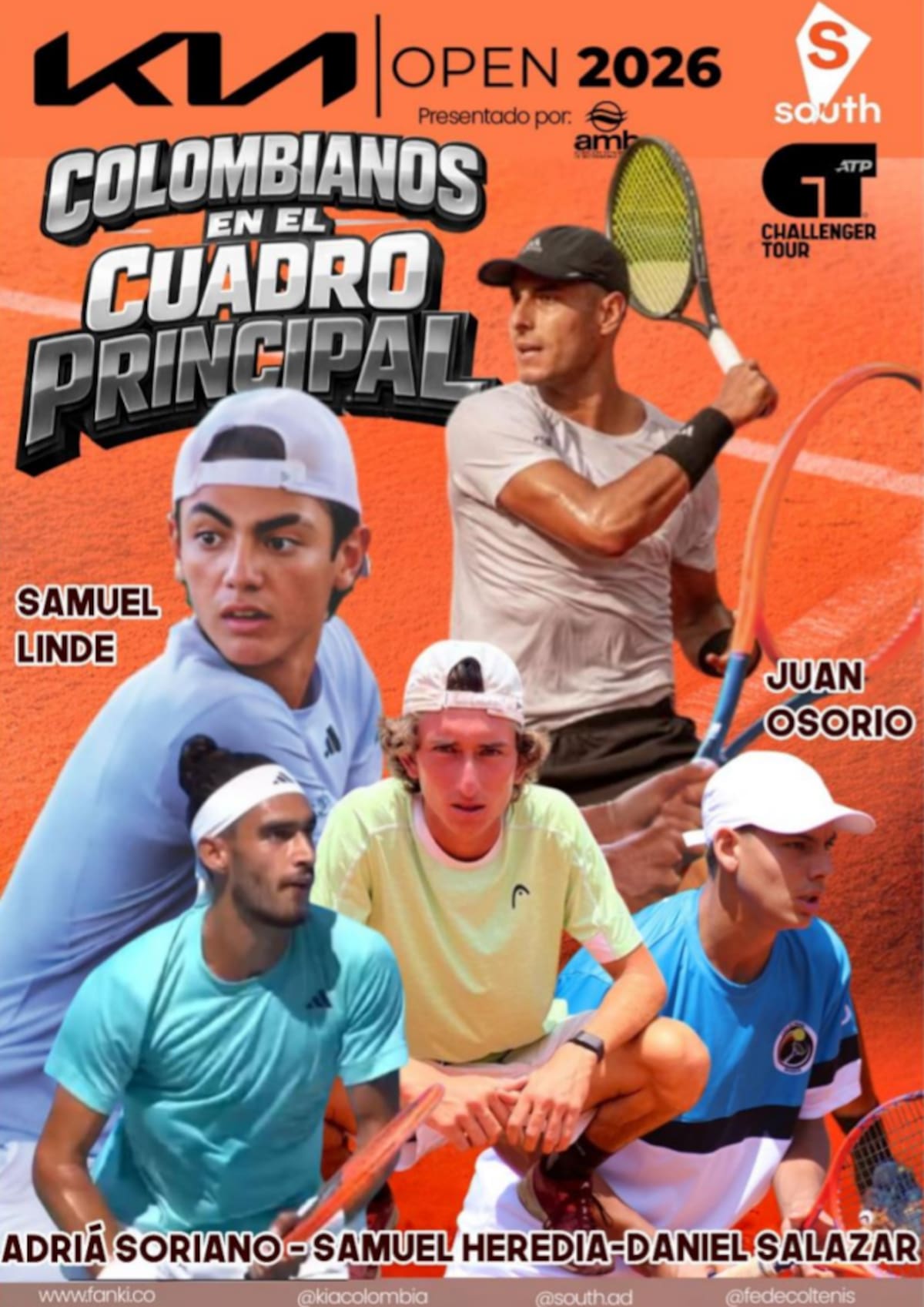 Cinco tenistas colombianos jugarán el cuadro principal del Challenger KIA Open 2026: así se prepara el torneo.