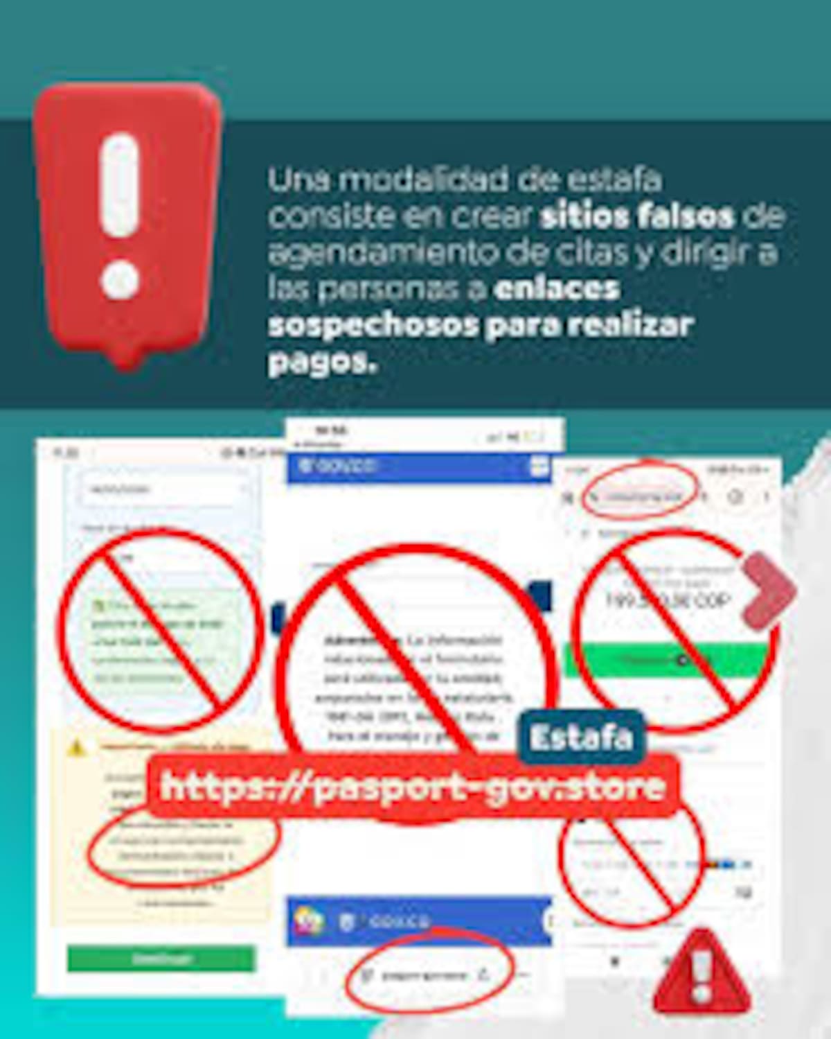 Cancillería alerta sobre página fraudulenta que cobra por citas falsas de pasaporte.