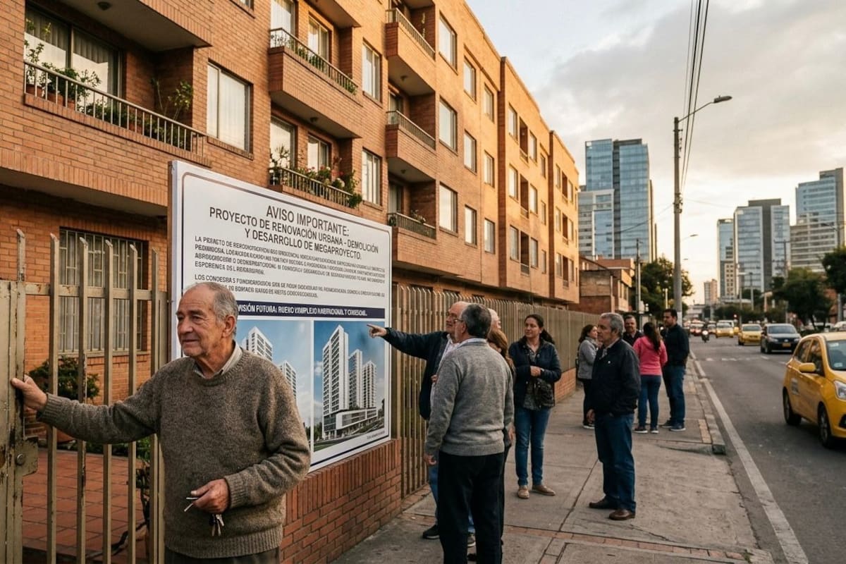 Conjunto residencial en el norte de Bogotá, nuevo megaproyecto de renovación urbana que transformará el sector.
Foto tomada de: IA