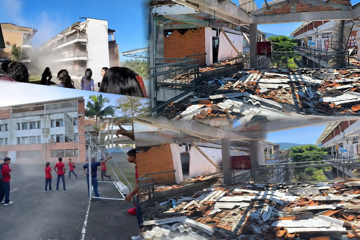 Estudiantes del Colegio Fabio Vásquez vivieron momentos de angustia durante el fuerte sismo que sacudió a Dosquebradas.