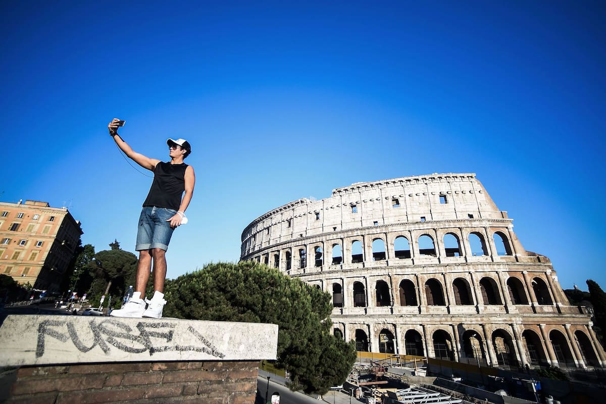 Selfie en el Coliseo Romano.