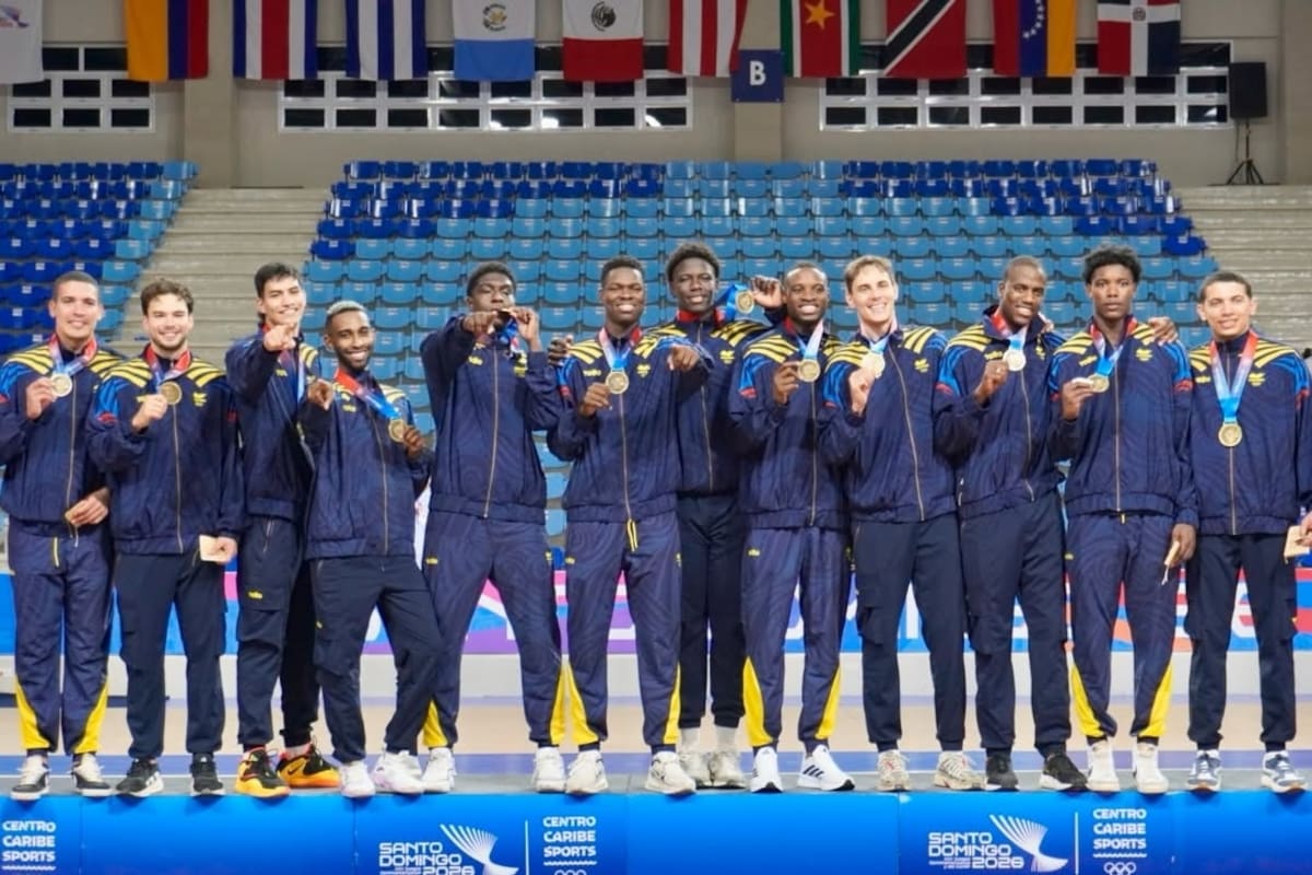 Colombia hizo historia: Ganó su primer oro en el voleibol masculino de los Juegos Centroamericanos y del Caribe. Foto: Federación Colombiana de Voleibol.
