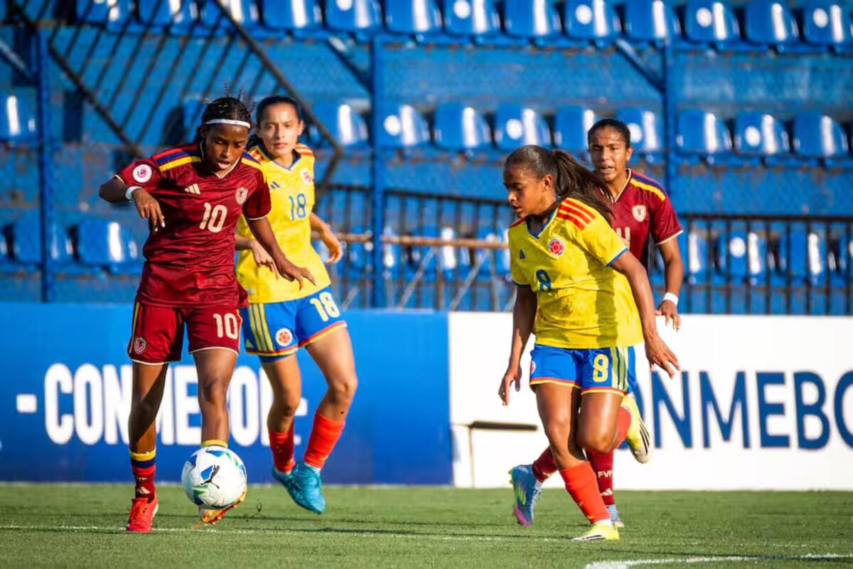 Colombia y Venezuela disputaron un parejo partido en el Sudamericano Sub-20. //Foto tomada de redes sociales: Conmebol