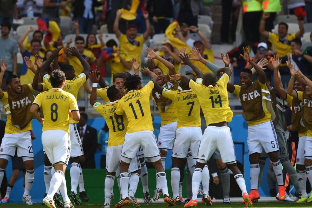 Al ritmo de Pablo Armero, empezó a bailar la Selección Colombia en la Copa Mundo de Brasil 2014. El lateral del West Ham inglés fue el encarado de abrir el camino del triunfo del equipo nacional, que dio buena cuenta de Grecia en su reestreno en un Mundial de fútbol. (Foto: Colprensa / VANGUARDIA LIBERAL)
