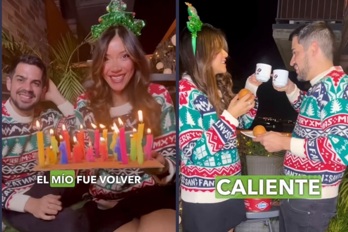 Una creadora de contenido colombiana revivió el Día de las Velitas en España gracias a un gesto de su esposo, quien recreó la tradición con buñuelos, lechona y velas típicas. / Capturas de pantalla