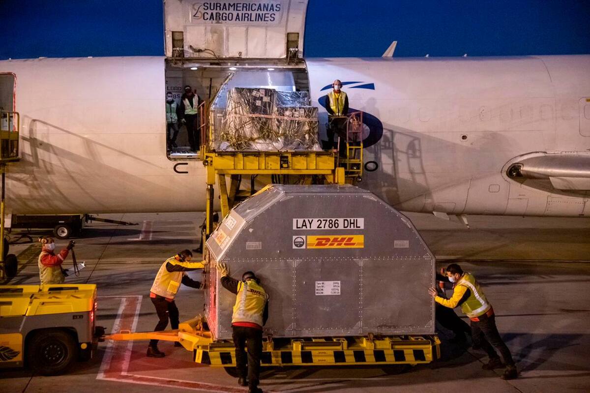 DHL ha sido la encargada de traer la gran mayoría de vacunas a Colombia.