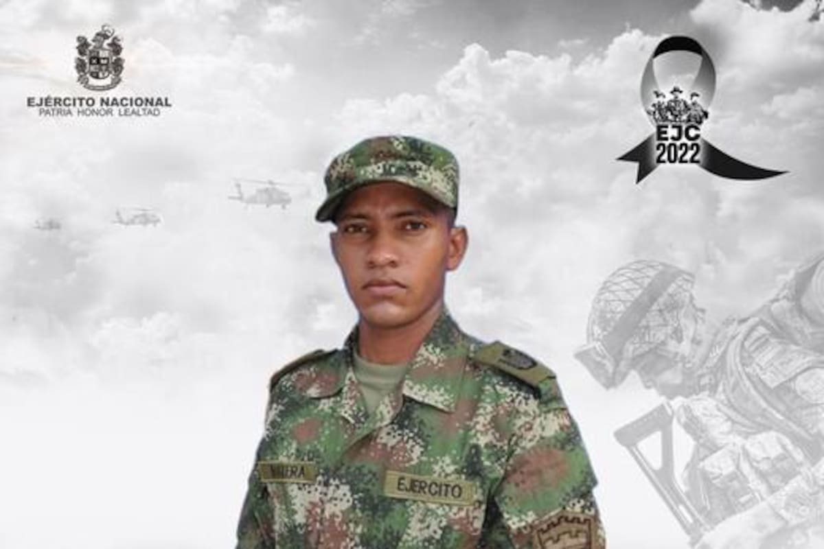 El Ejército confirmó que en la vereda Socuavo, de Tibú, Norte de Santander, un grupo de militares cayeron en un campo minado cuando patrullaban éste domingo, en donde falleció el soldado profesional, Miguel Ángel Natera.