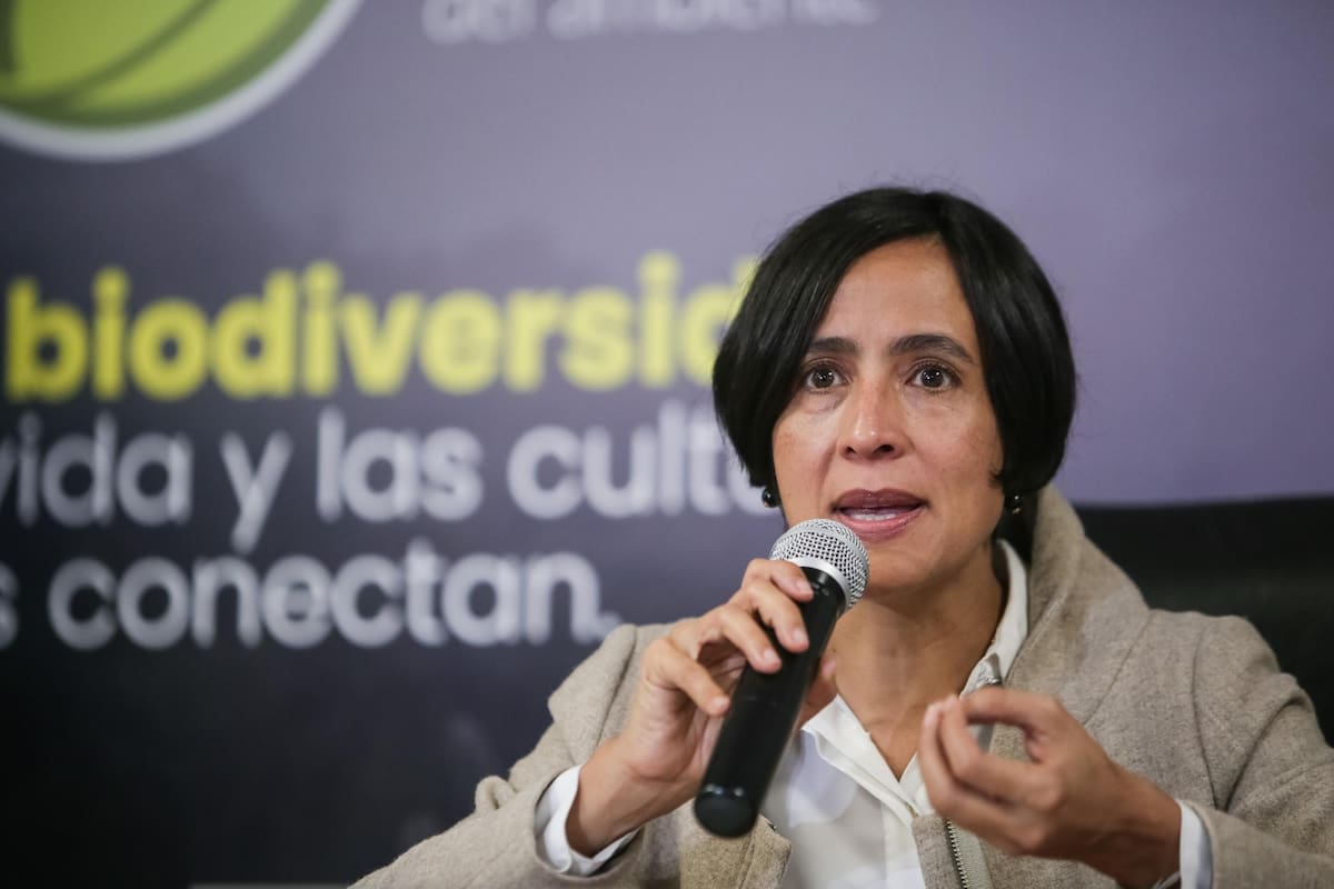 BOGOTÁ, 6 de junio de 2023. La ministra de Ambiente y Desarrollo Sostenible, Susana Muhamad, junto al presidente de Corferias, Andrès Valderrama, dieron una rueda de prensa para dar a conocer detalles de una nueva versión de la Feria Internacional de Ambiente-FIMA 2023, la cual se realizará del 14 al 16 de junio. (Colprensa - John Paz) John Paz / John Paz