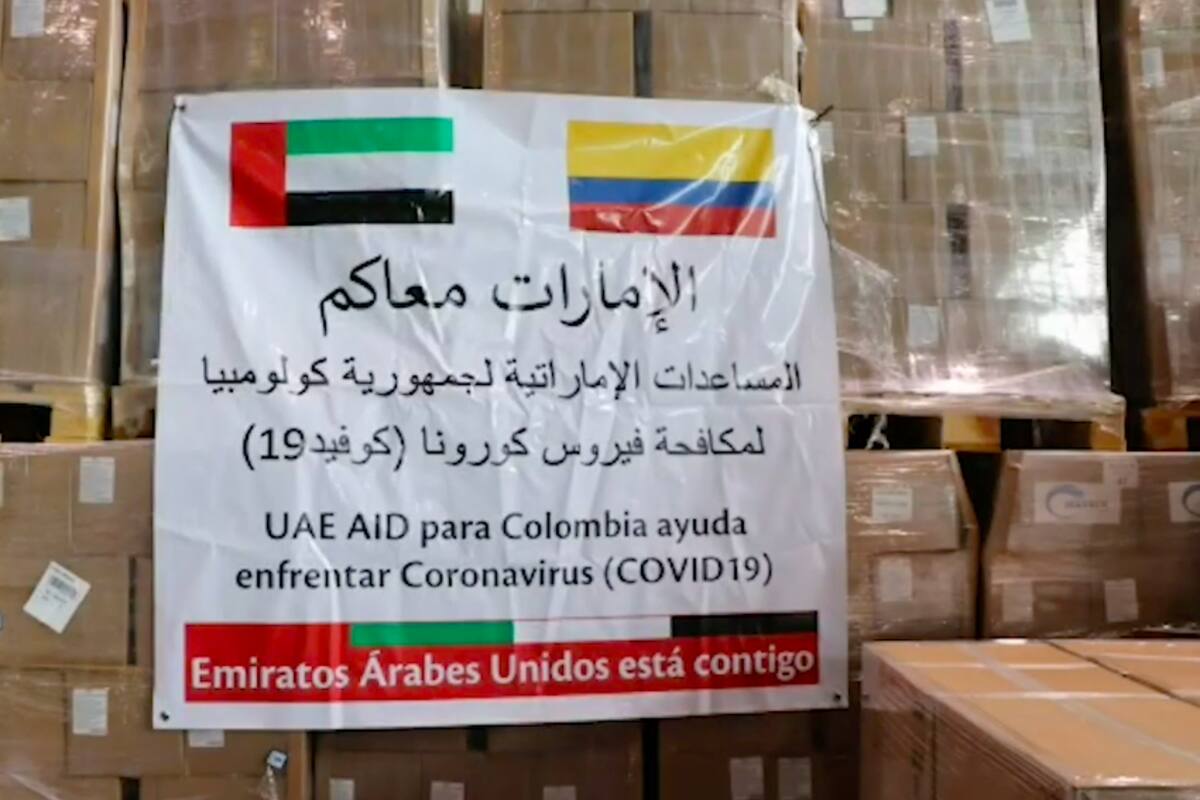 Emiratos Árabes Unidos donó 18 toneladas de insumos médicos a Colombia.