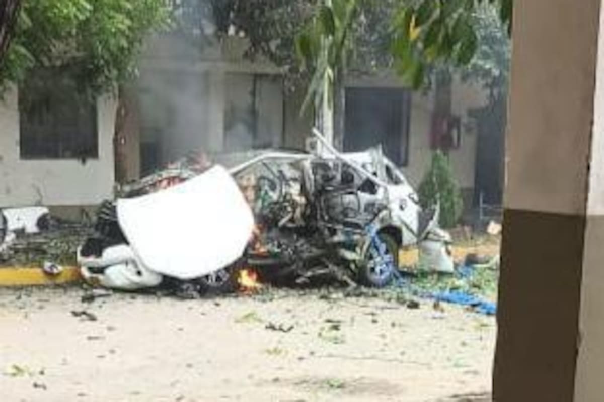 Se registró una fuerte explosión en el Cantón Militar San Jorge, ubicado en el barrio San Rafael de la ciudad de Cúcuta, que hasta el momento deja varios militares heridos. (Tomadas de redes sociales) Karen Ortiz / Tomado de redes sociales