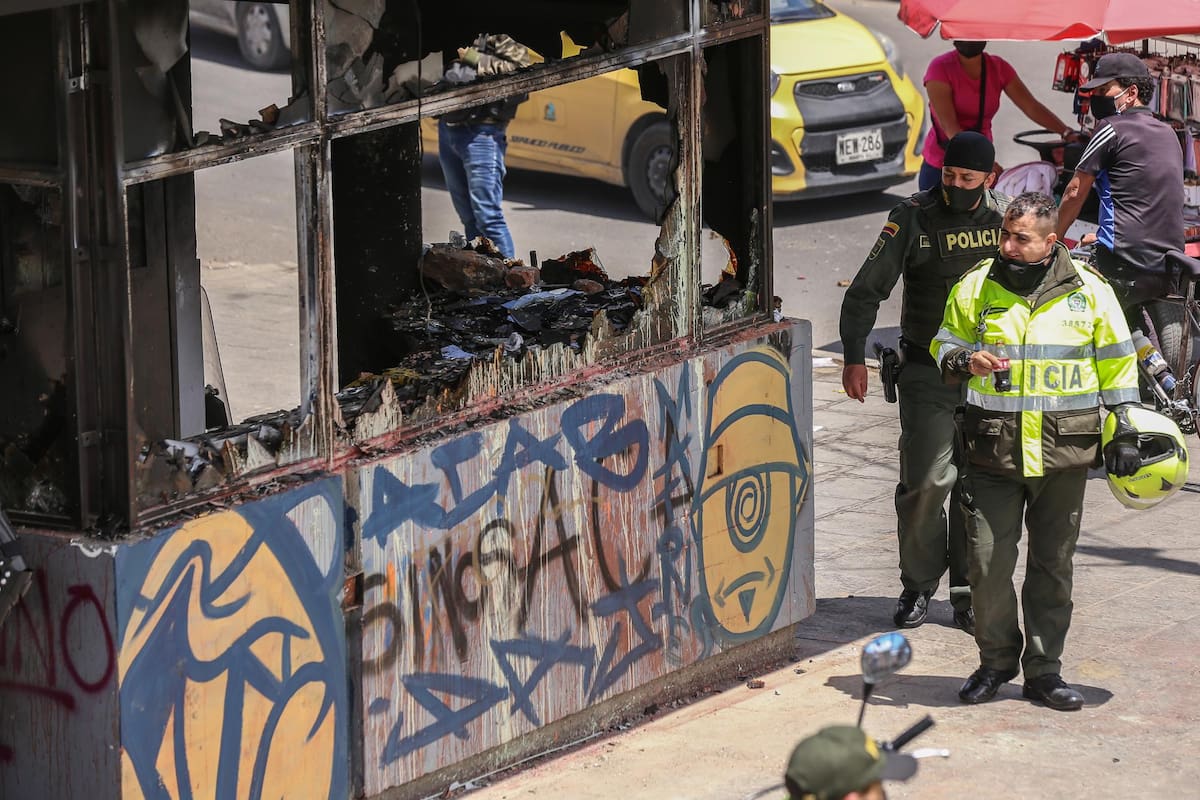 Daños y afectaciones por disturbios en diferentes CAI y zonas de Bogotá. Lugar: Cai Bosa Foto: Camila Diaz / Colprensa