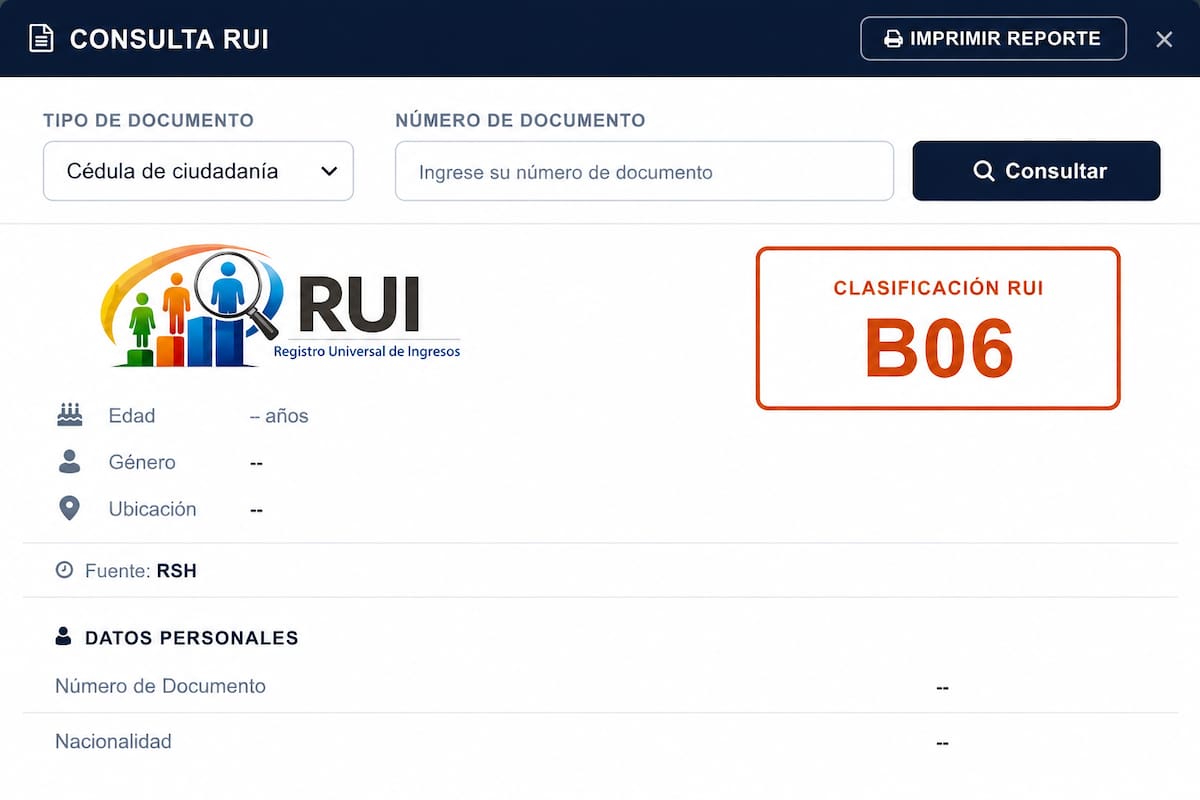 El Registro Universal de Ingresos (RUI) permite consultar la clasificación socioeconómica de los ciudadanos mediante la plataforma Ventanilla Social del Departamento Nacional de Planeación. Foto en apoyo IA.