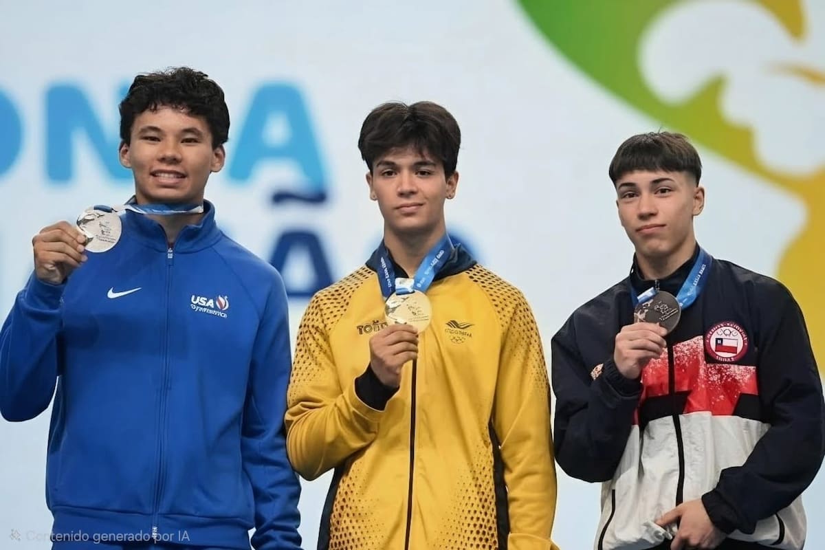 Con 13.033 puntos, Samuel López hizo sonar con fuerza el himno nacional en el Campeonato Panamericano de Gimnasia Artística de Río 2026. Foto: Ministerio del Deporte