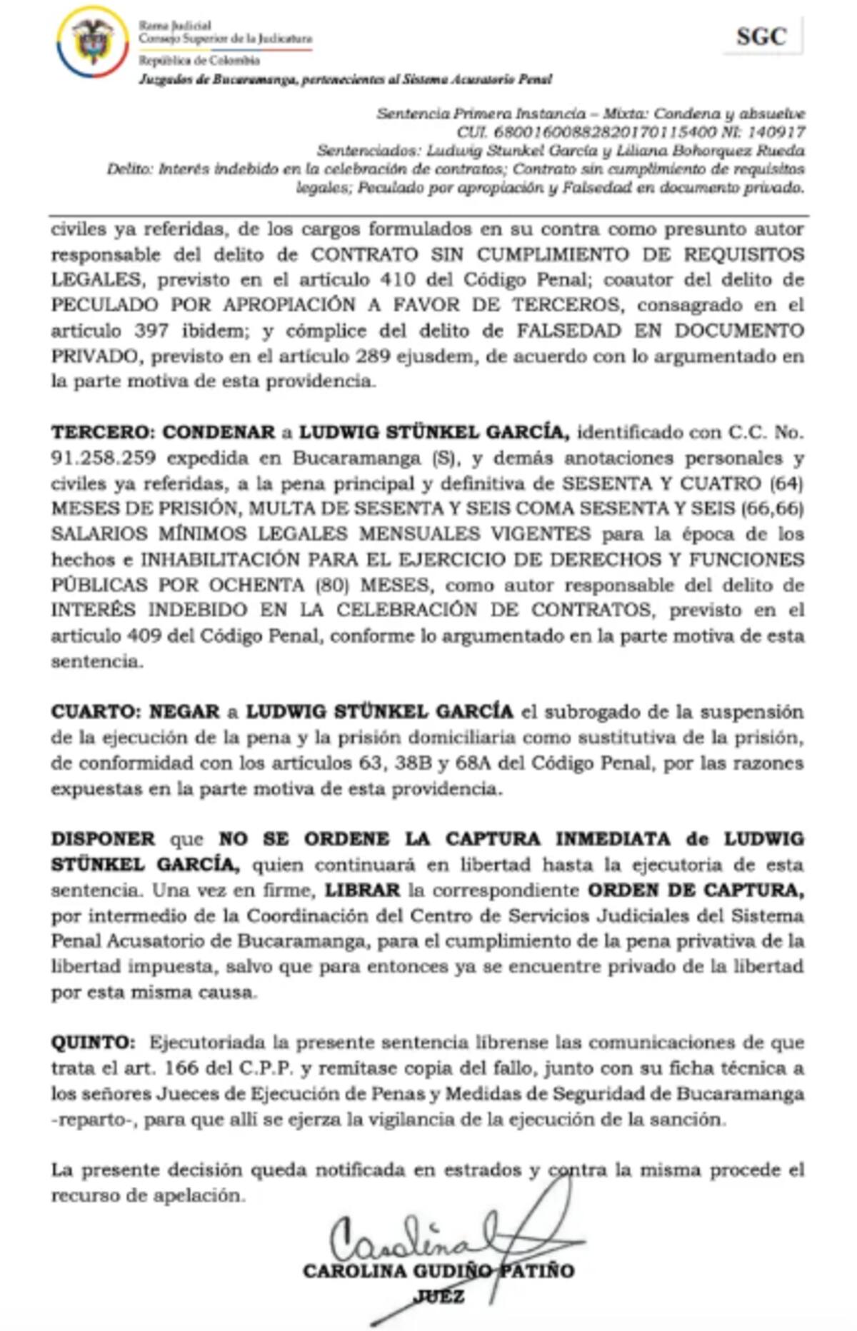 Condenan al exgerente del Acueducto de Bucaramanga, Ludwig Stünkel, por irregularidades en contrato de la planta Los Angelinos. | Foto: Suministrado, Vanguardia