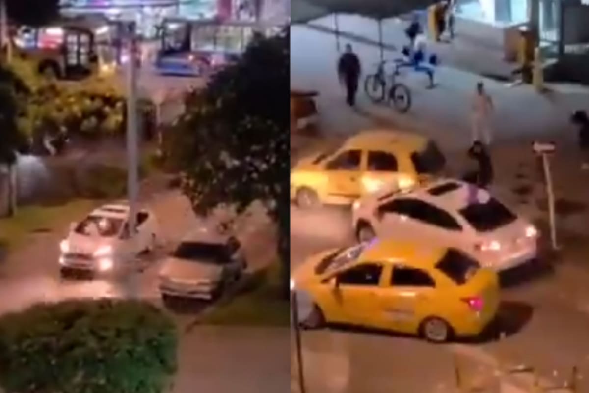 Conductor ebrio provoca choques frente a hospital en Suba y deja un herido.| Foto: Tomado de Video.