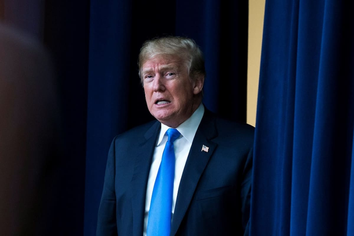 JL01. WASHINGTON (ESTADOS UNIDOS), 22/03/2018.- El presidente estadounidense, Donald J. Trump, participan en el Congreso "Próxima Generación" en el edificio Eisenhower de Washington DC, Estados Unidos, el 22 de marzo del 2018. EFE/Jim Lo Scalzo