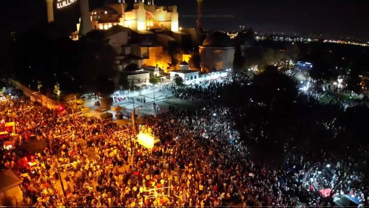 Así fue la manifestación pro-Palestina en Estambul, Turquía, el pasado 14 de octubre. Se mantienen las protestas en esta ciudad. Foto: @AlertaMundial2 / VANGUARDIA