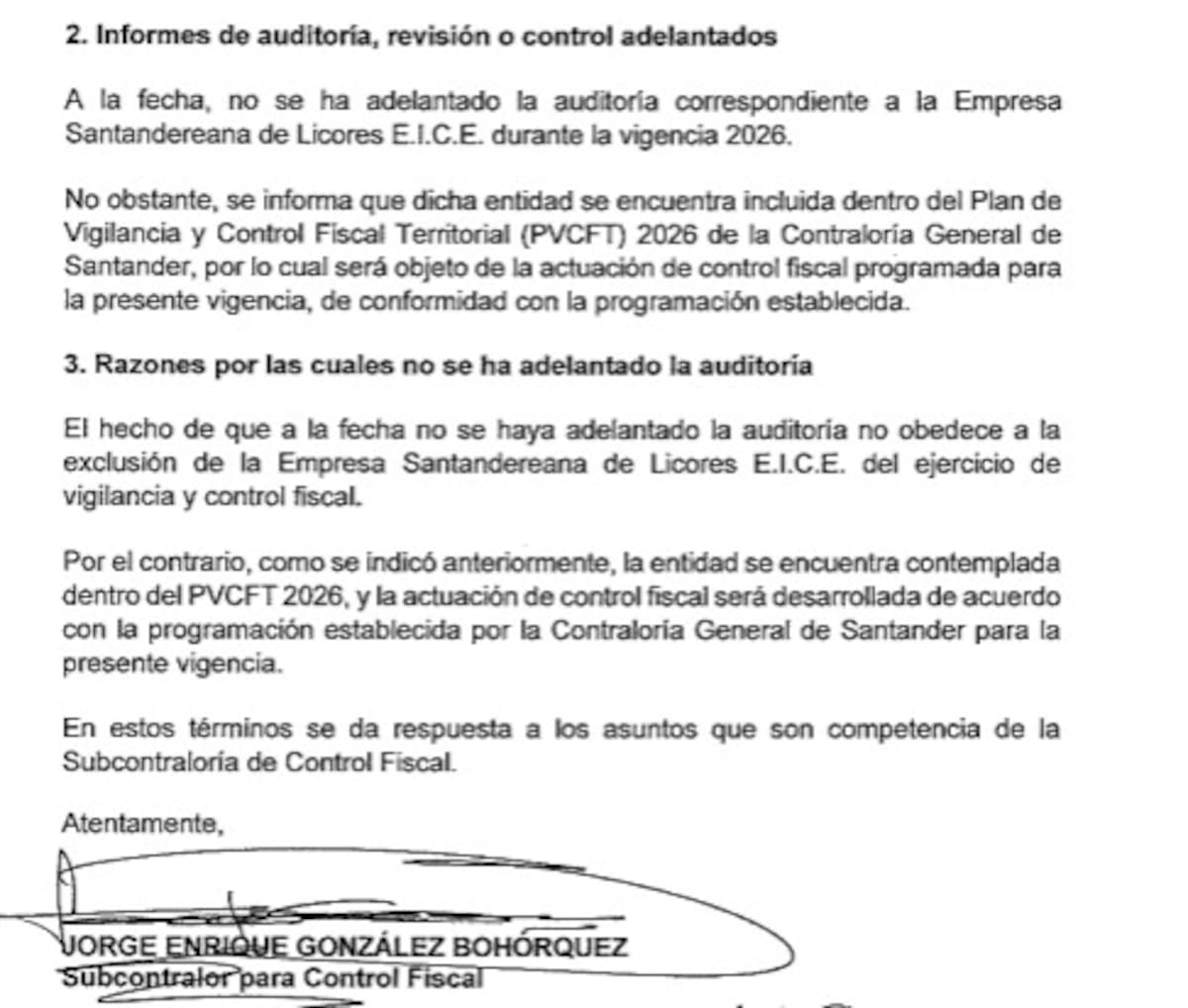Contraloría de Santander hará seguimiento de la empresa pública | Respuesta de la Contraloría General de Santander a Vanguardia