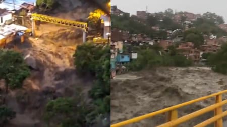 Alerta en Medellín: así se ve la creciente de la quebrada La Iguaná, en Medellín, tras fuerte aguacero